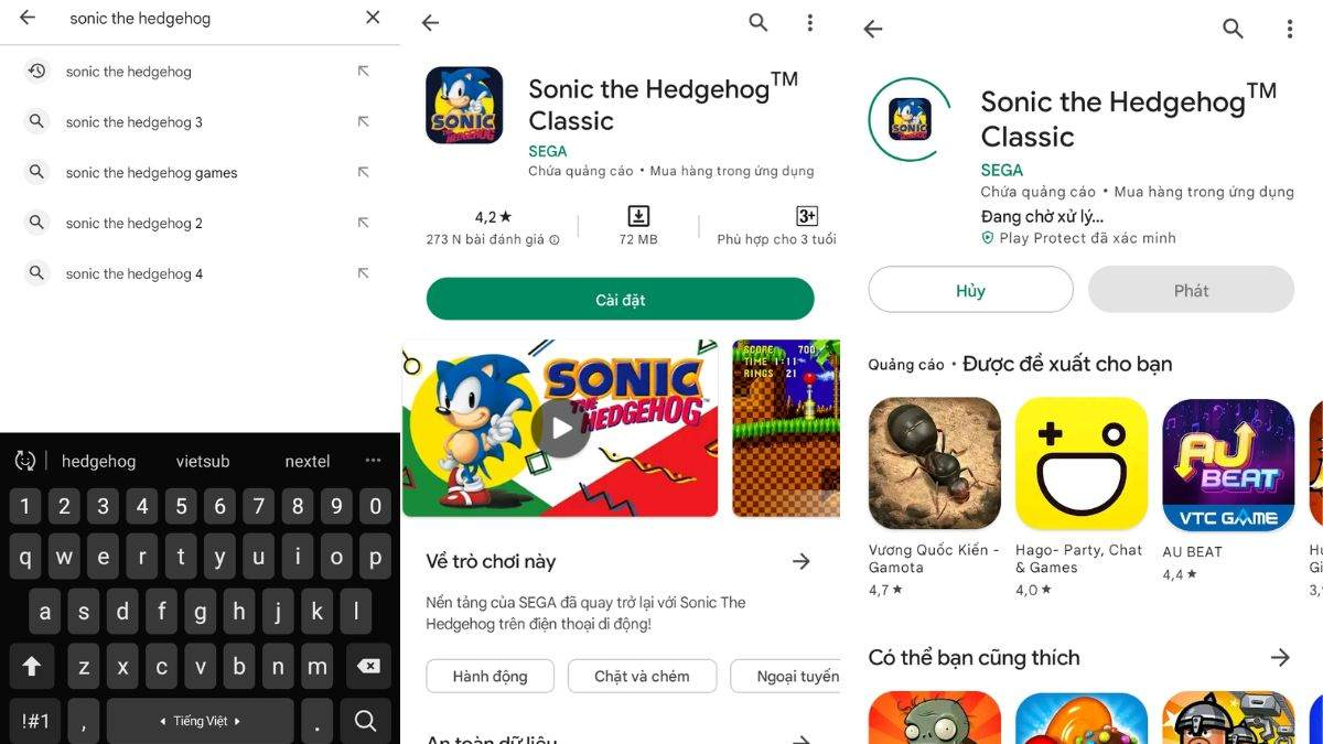 Cách tải game Sonic The Hedgehog trên điện thoại Android