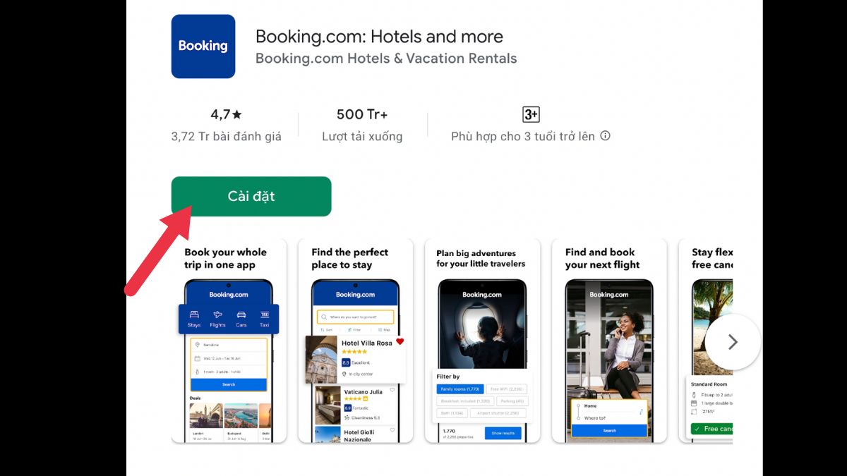 Cách tải app booking.com trên Android bước 2