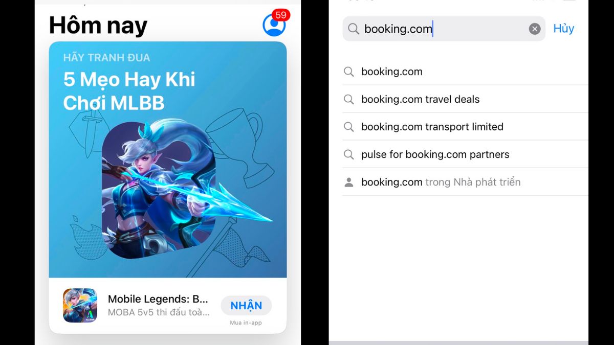 Cách tải app booking.com trên iOS bước 1