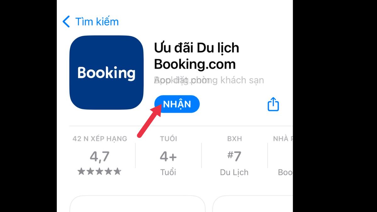 Cách tải app booking.com trên iOS bước 2