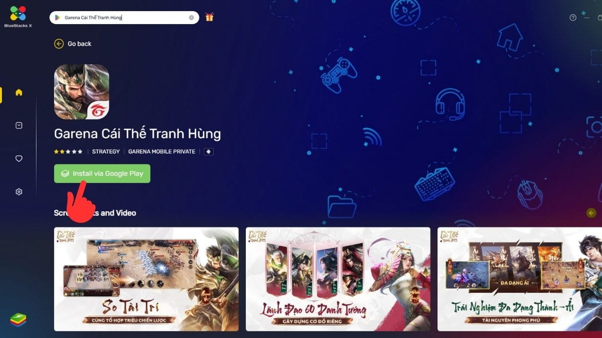 Cách tải Garena Cái Thế Tranh Hùng trên PC bước 2