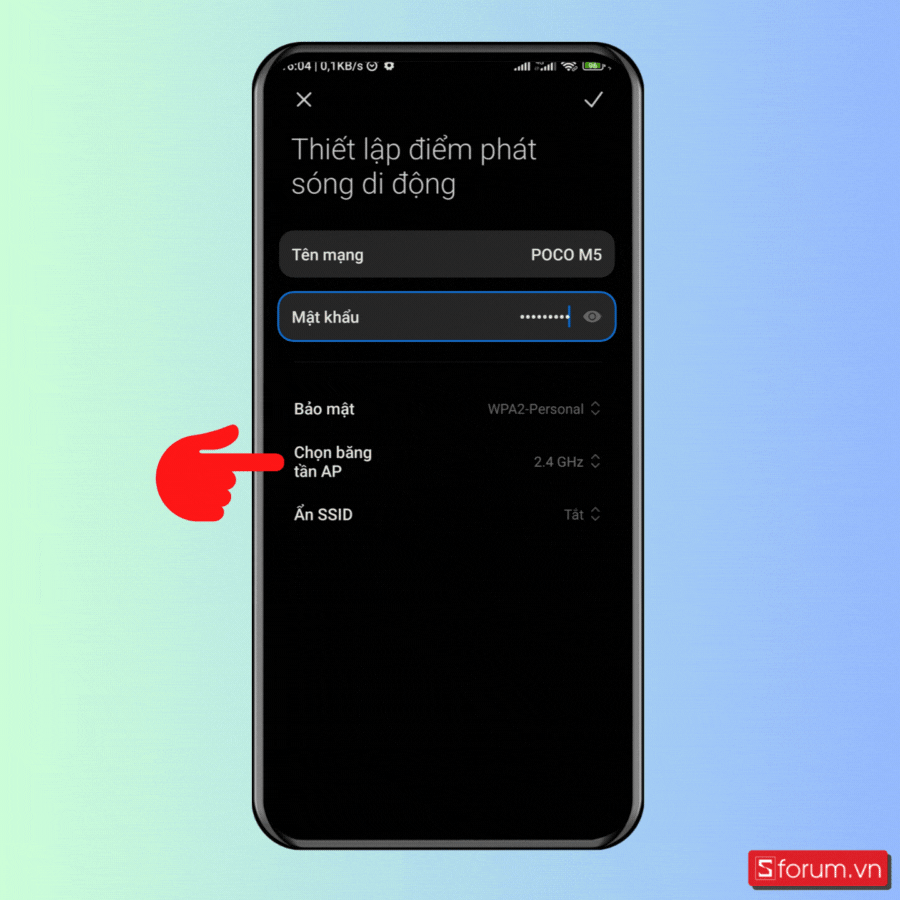 Lựa chọn băng tần tăng tốc độ mạng khi phát WiFi - Bước 2