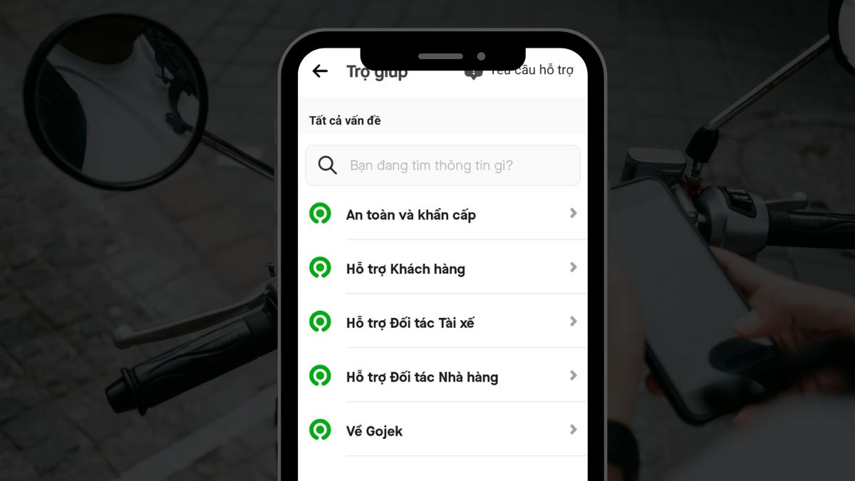 Cách liên hệ tổng đài Gojek qua ứng dụng bước 2