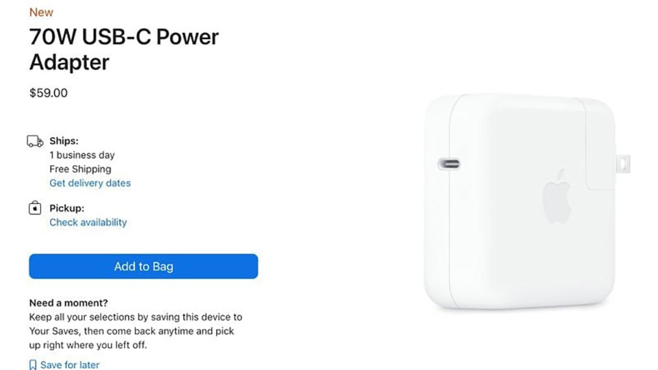 Củ sạc nhanh 70W có giá bán gần 1.4 triệu đồng