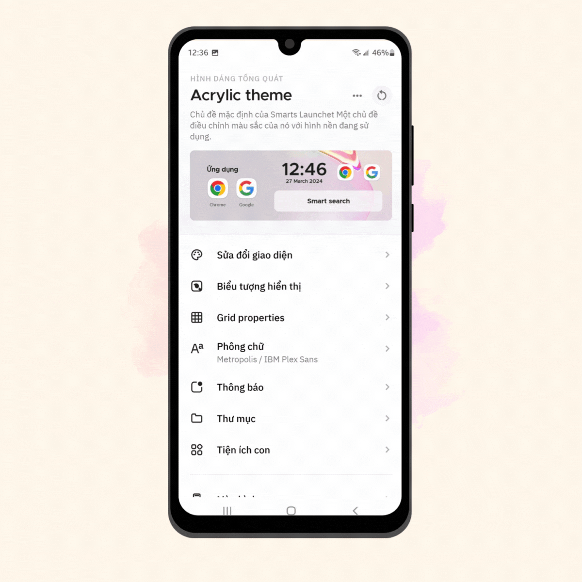 Sử dụng launcher khác