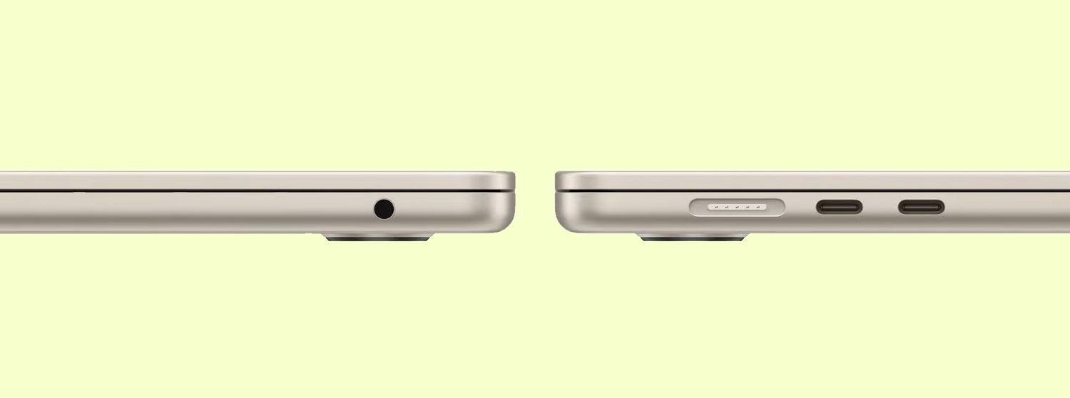 So lượng cổng kết nối giữa MacBook Air 15 inch và Air 13 inch giống hệt nhau