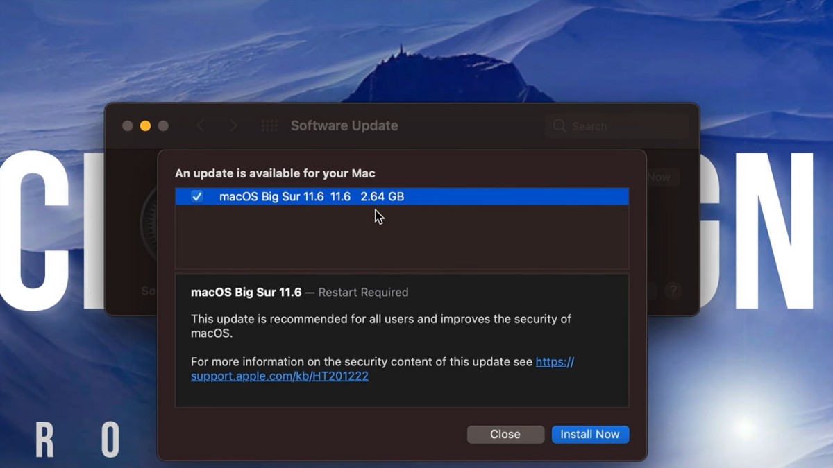 Bước 2: Download và cập nhập MacOS Big Sur 11.6