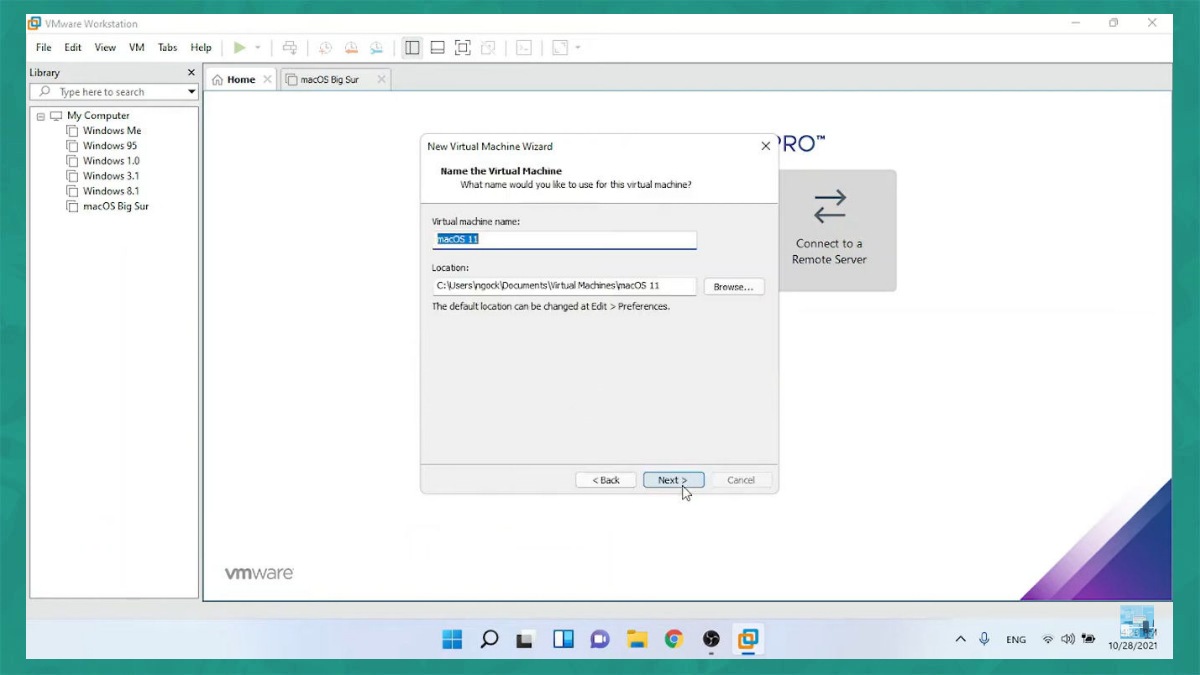 Bước 1 : Download và cập nhập MacOS Big Sur VMware