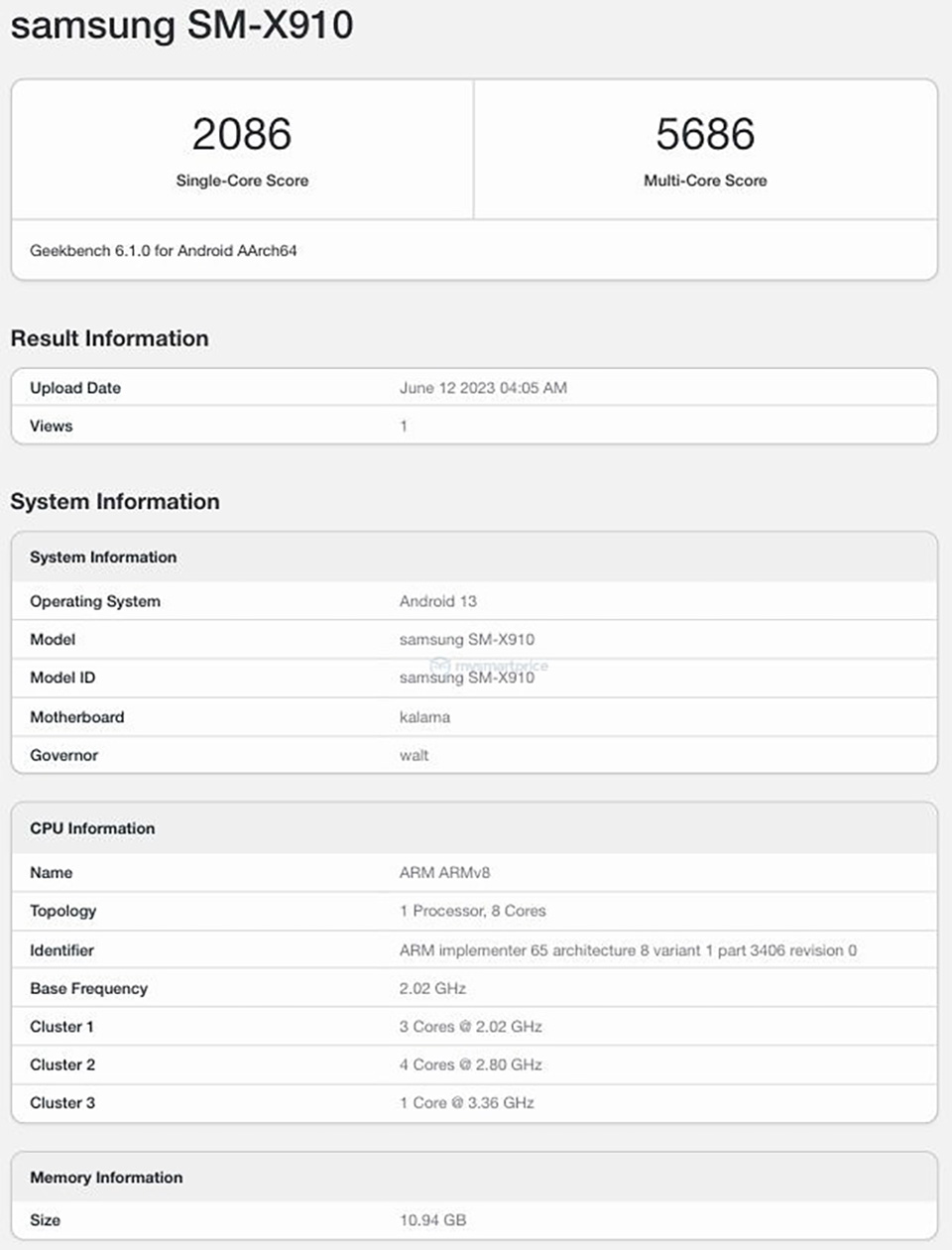 Galaxy Tab S9 Ultra xuất hiện trên Geekbench