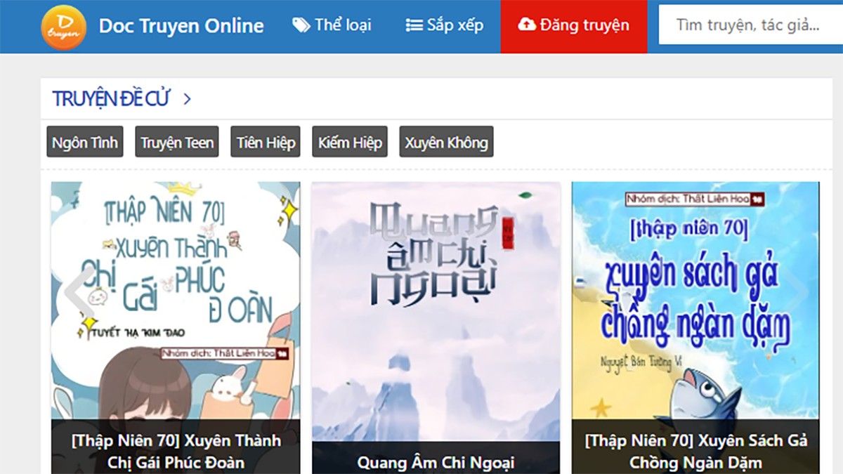 Web DTruyen - App đọc truyện online