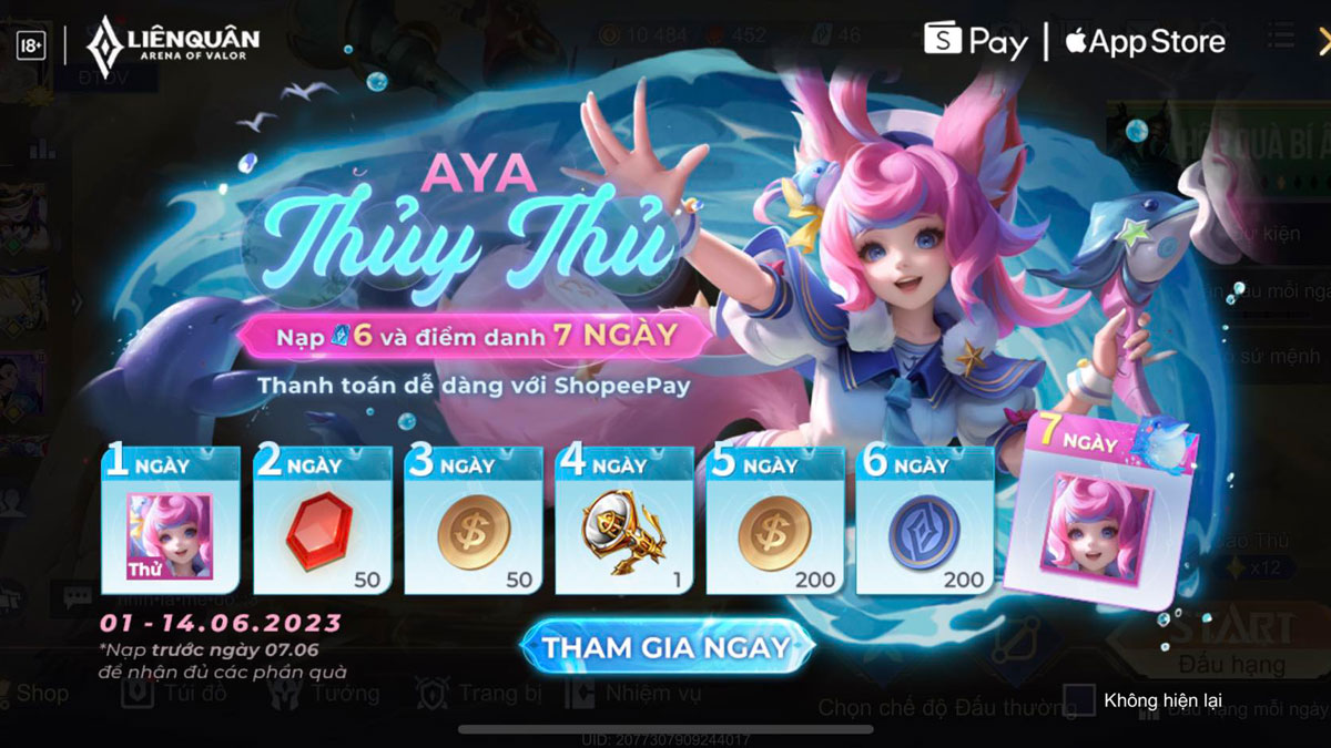 Aya có skin mới Thủy Thủ 