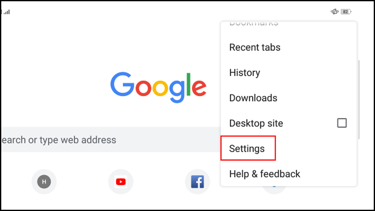Bước 1: Cách chặn quảng cáo trên Google Chrome từ điện thoại bằng cách Sử dụng menu setting trên điện thoại