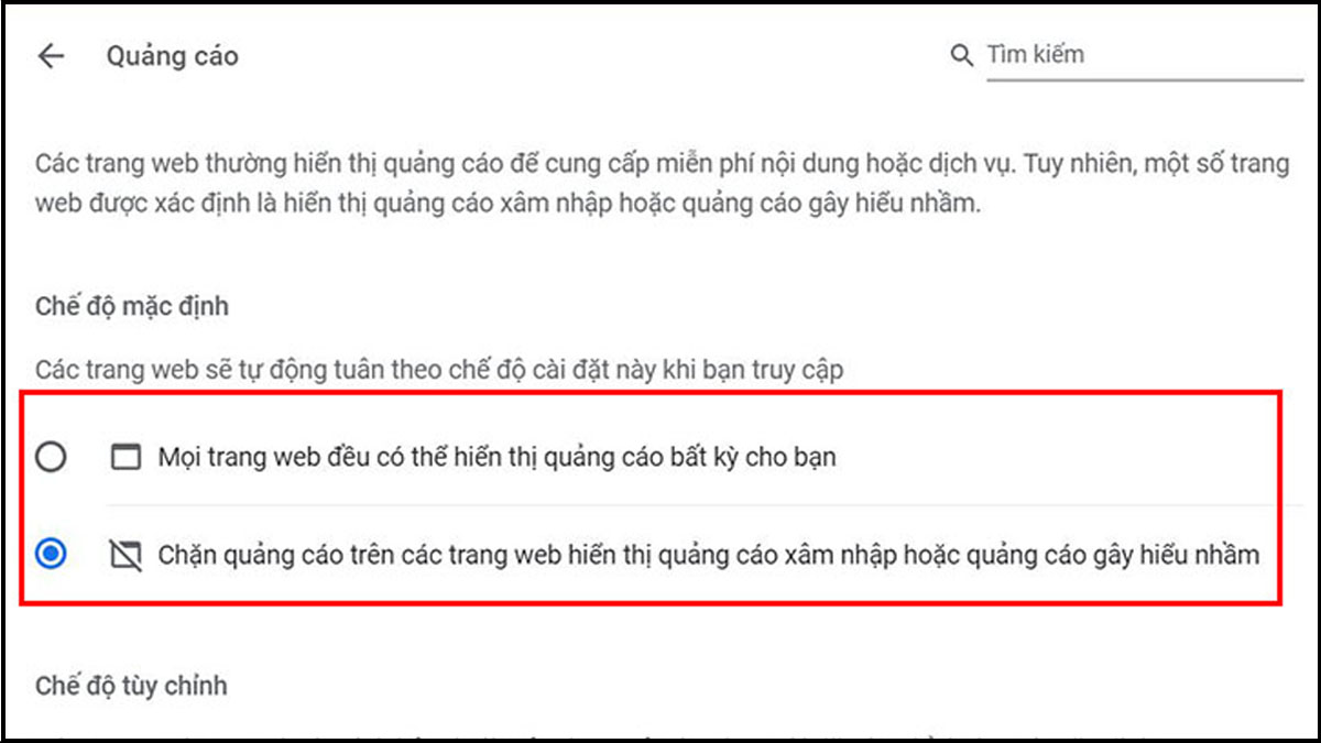 Cách chặn quảng cáo trên Google Chrome từ máy tính