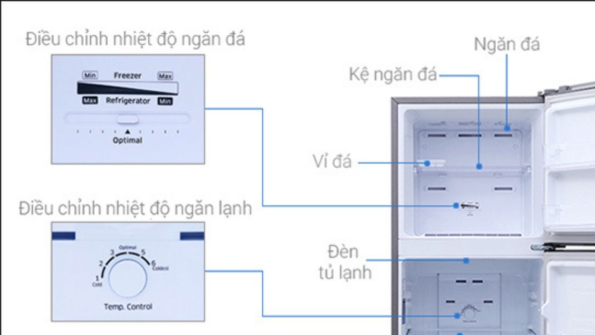 Điều chỉnh nhiệt độ tủ lạnh Samsung 1 dàn lạnh