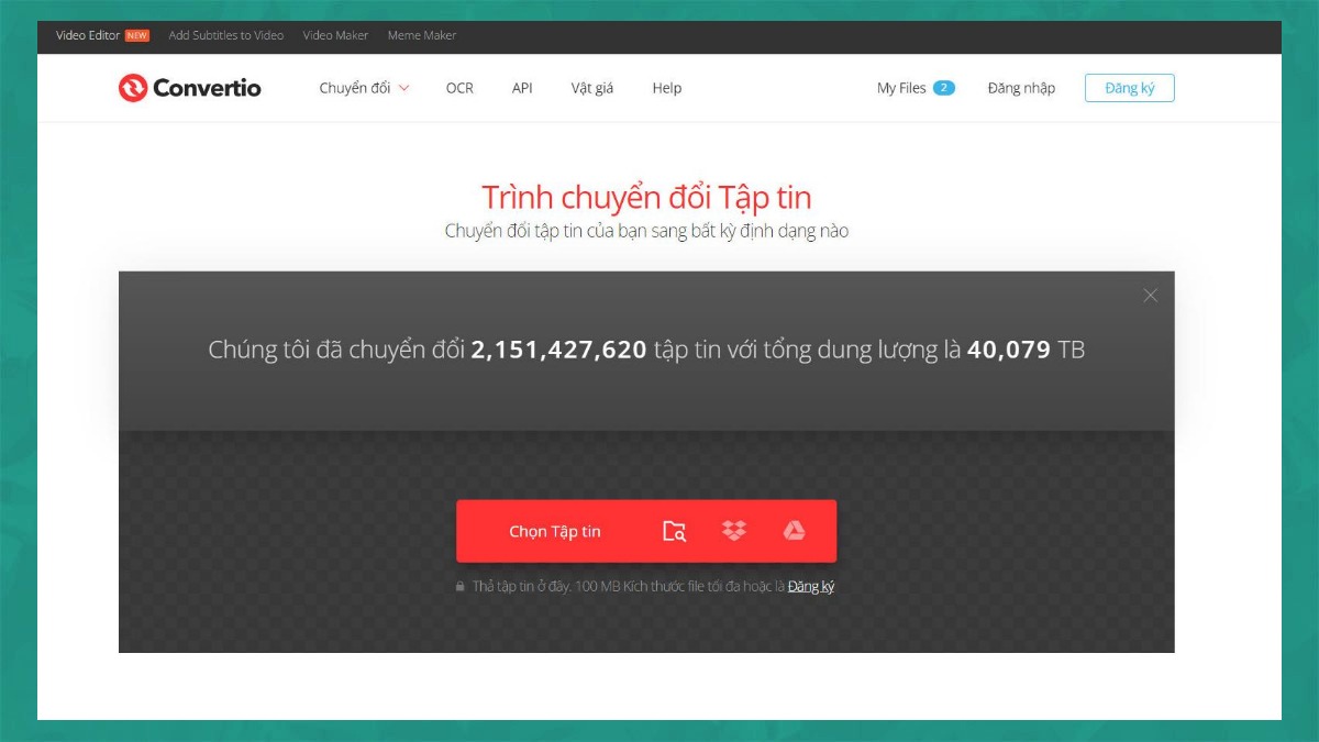 Cách copy dữ liệu từ Excel sang Word online bằng Convertio bước 1