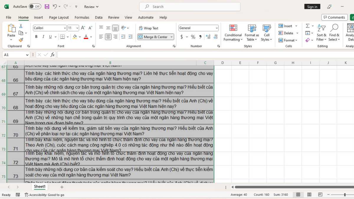 cách copy dữ liệu từ Excel sang Worddùng Paste Specialbước 1