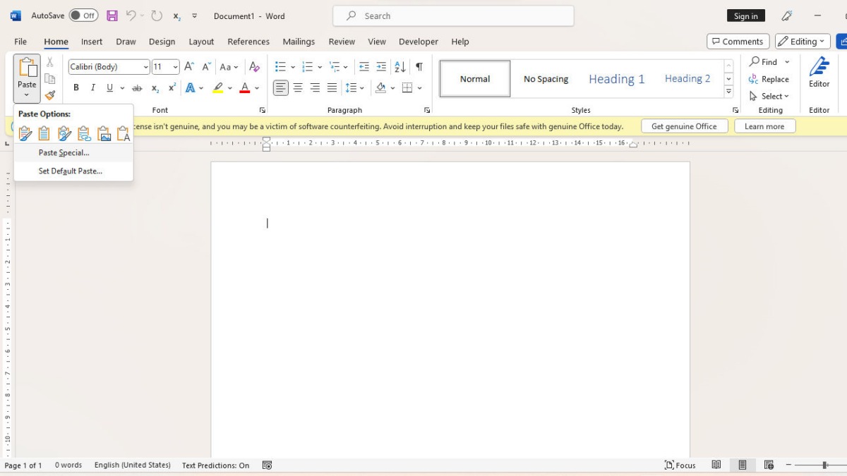 cách copy dữ liệu từ Excel sang Worddùng Paste Specialbước 2