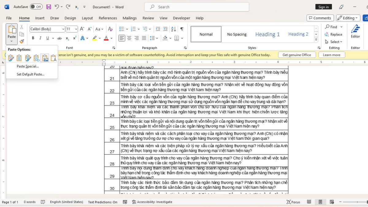 Cách copy dữ liệu từ Excel sang Word bằng Paste Picture bước 2