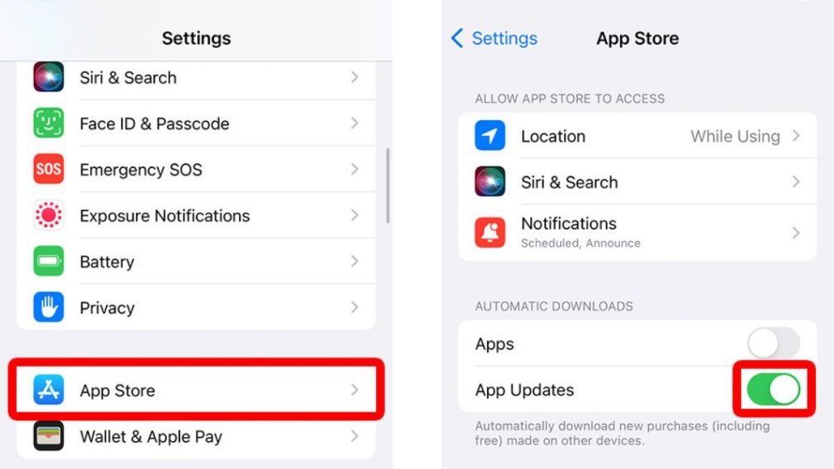 cách làm iPhone chạy mượt hơn bằng việc Tắt tự động cập nhật ứng dụng