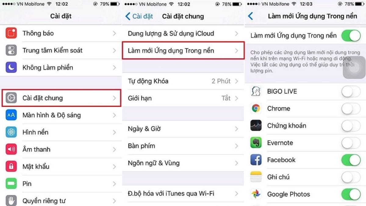 cách làm iPhone chạy mượt hơn bằng việc hạn chế ứng dụng ngầm
