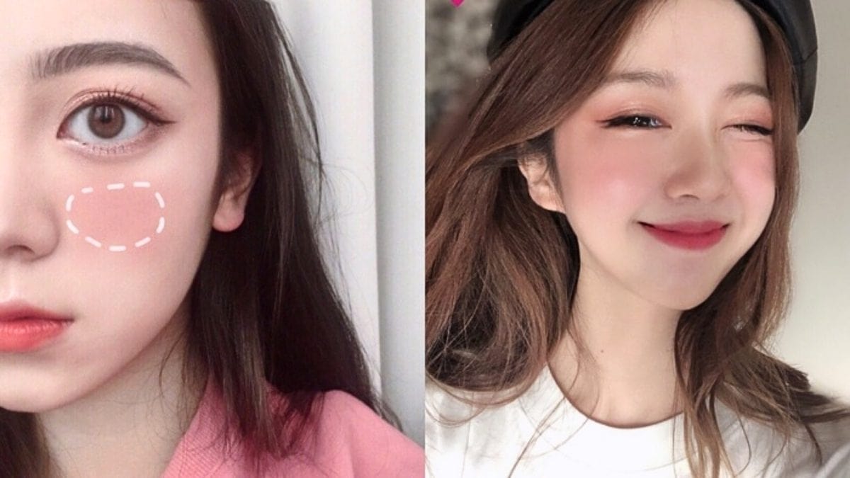 Tạo điểm nhấn bằng phấn má makeup Douyin