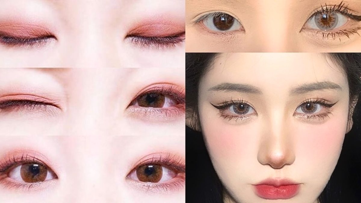 Kẻ eyeliner theo kiểu makeup Douyin Trung Quốc