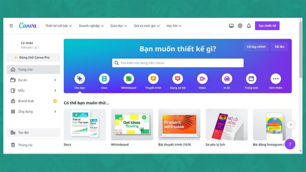 Cách tạo bảng trong Canva bằng mẫu lịch bước 1 