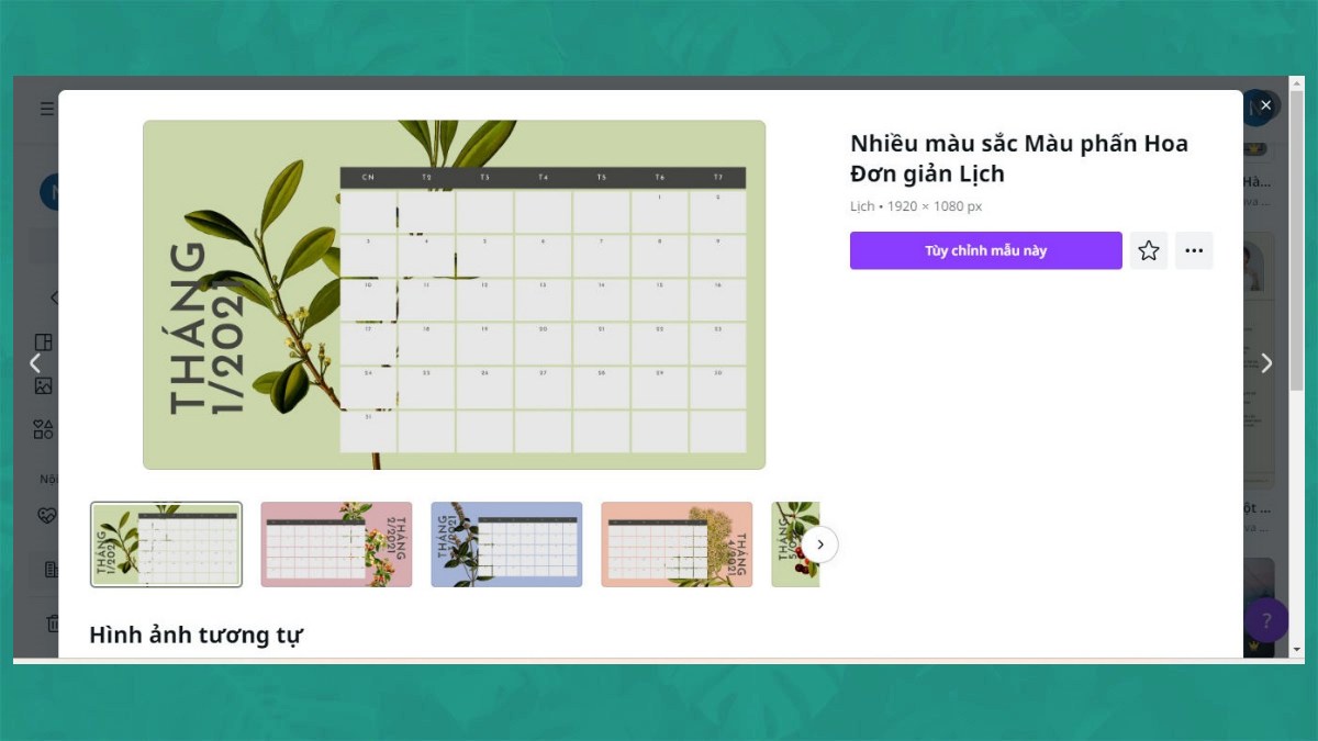 Cách tạo bảng trong Canva bằng mẫu lịch bước 2 