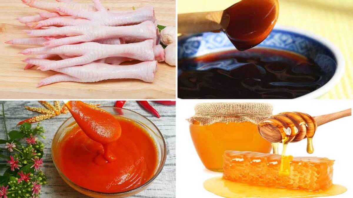 Cách làm chân gà nướng mật ong bằng nồi chiên không dầu nguyên liệu