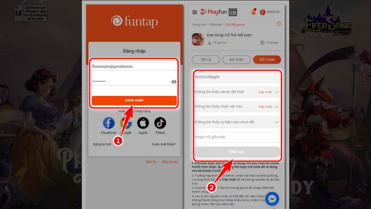 Cách nhập code Ever Song đơn giản nhất bước 1 