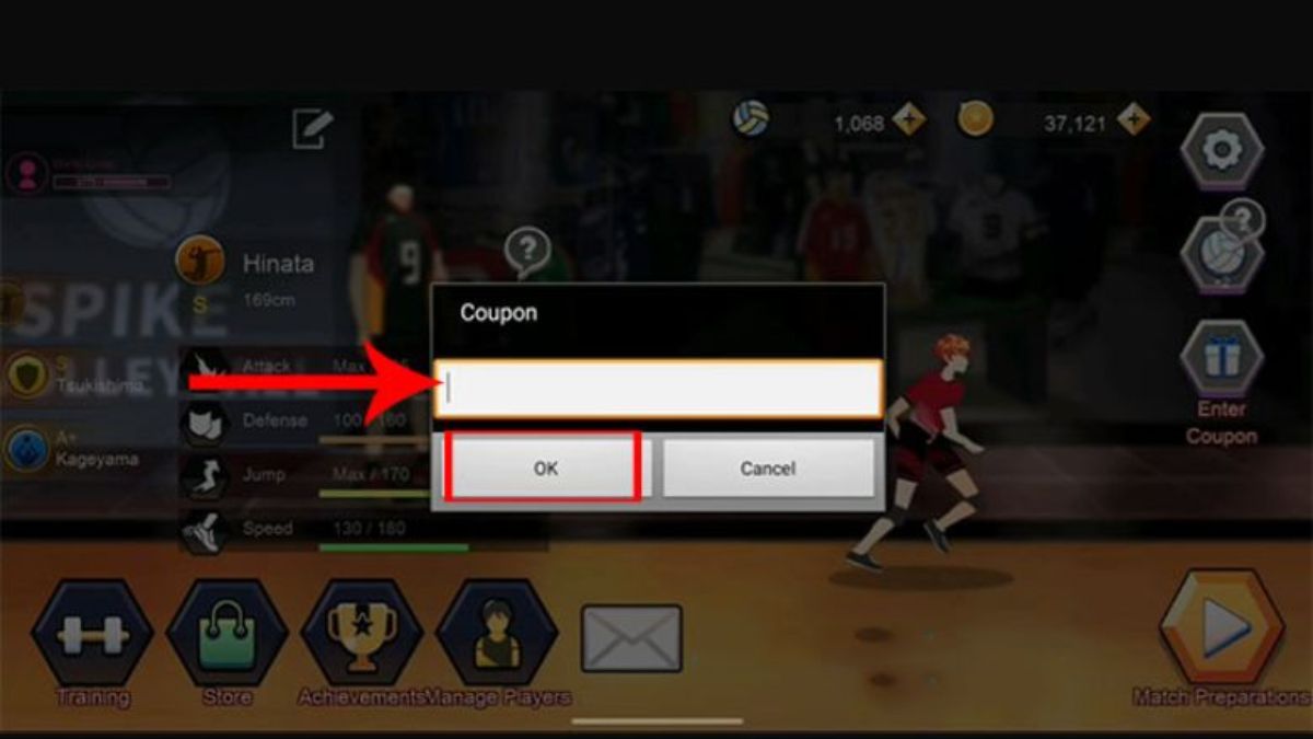 Cách nhập code The Spike Volleyball mới nhất bước 2