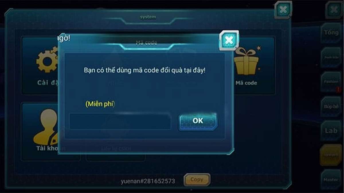 Cách nhập code Thủ Lĩnh Siêu Thú bước 4
