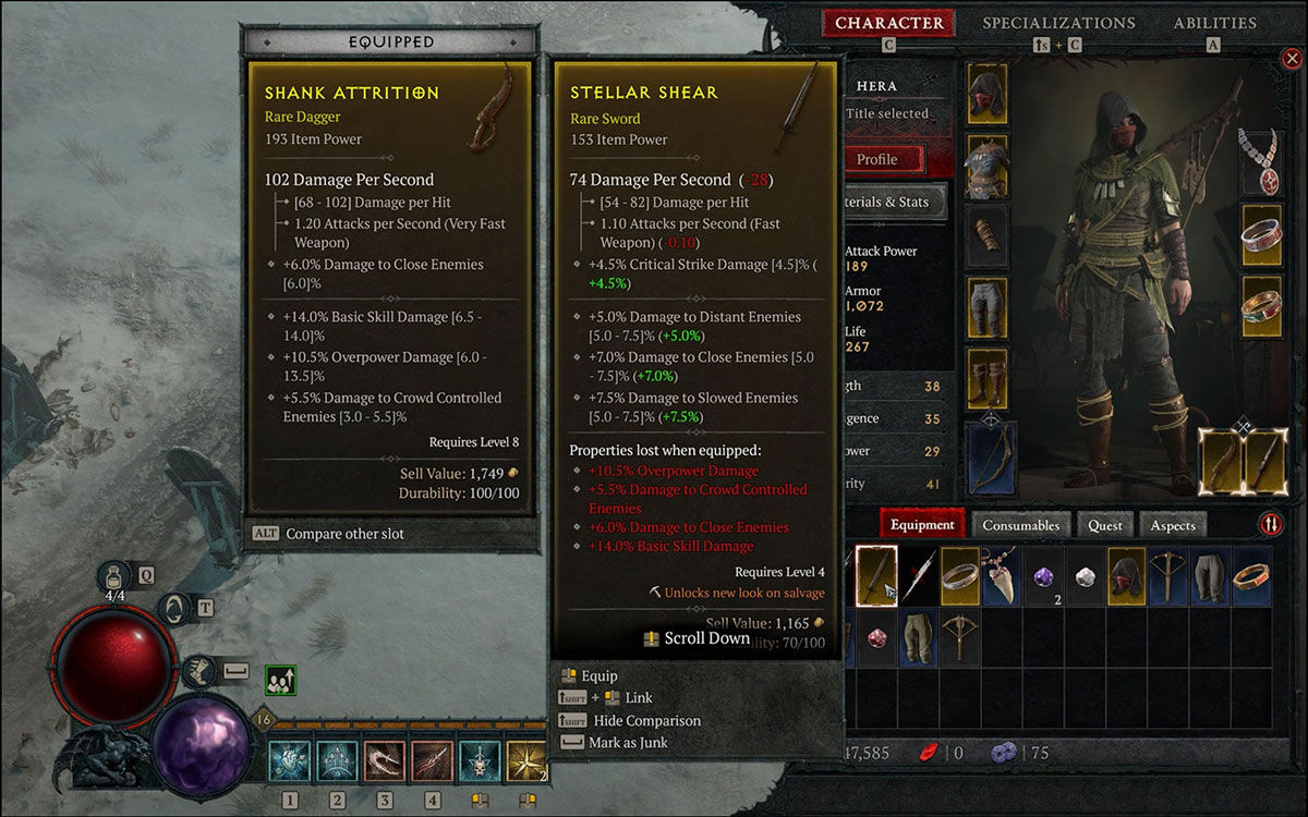 Diablo 4 Nhìn rõ hơn thông số item với advanced tooltips