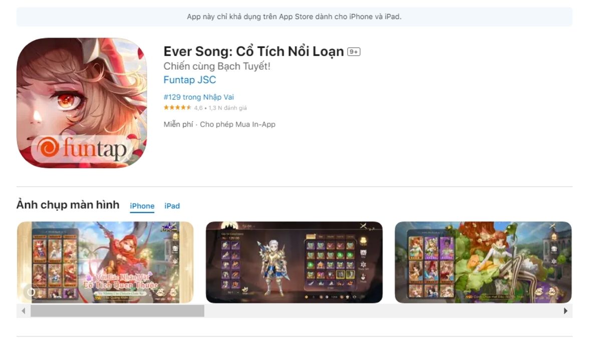 Cách tải Ever Song: Cổ Tích Nổi Loạn trên IOS