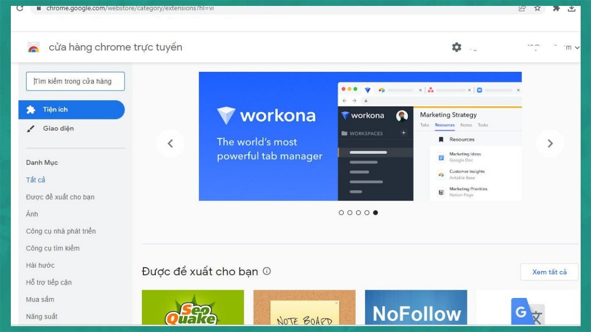 Bước 1: Cách tải và sử dụng nhanh Google Extension trên Chrome