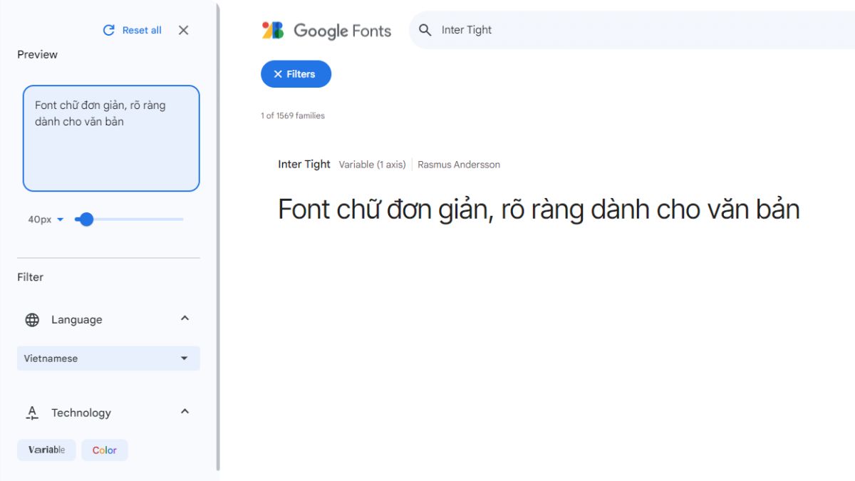 Font chữ đẹp văn bản Taviraj