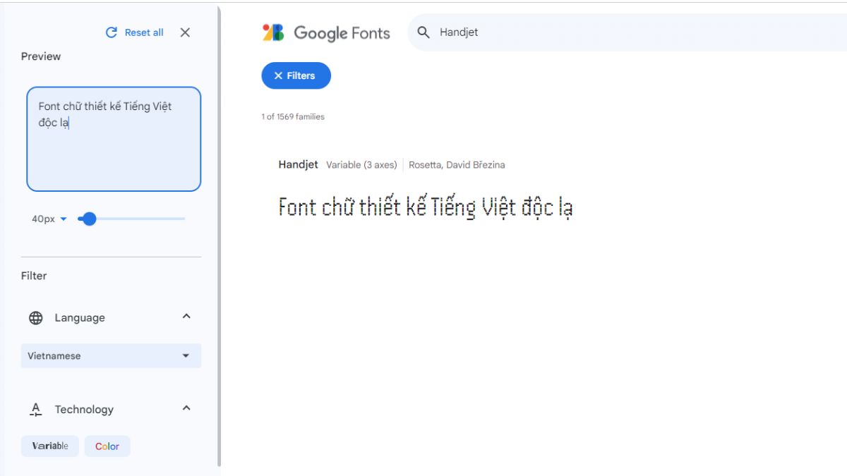 Font chữ đẹp thiết kế Handjet