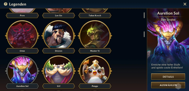 lỗi không chọn được Legend