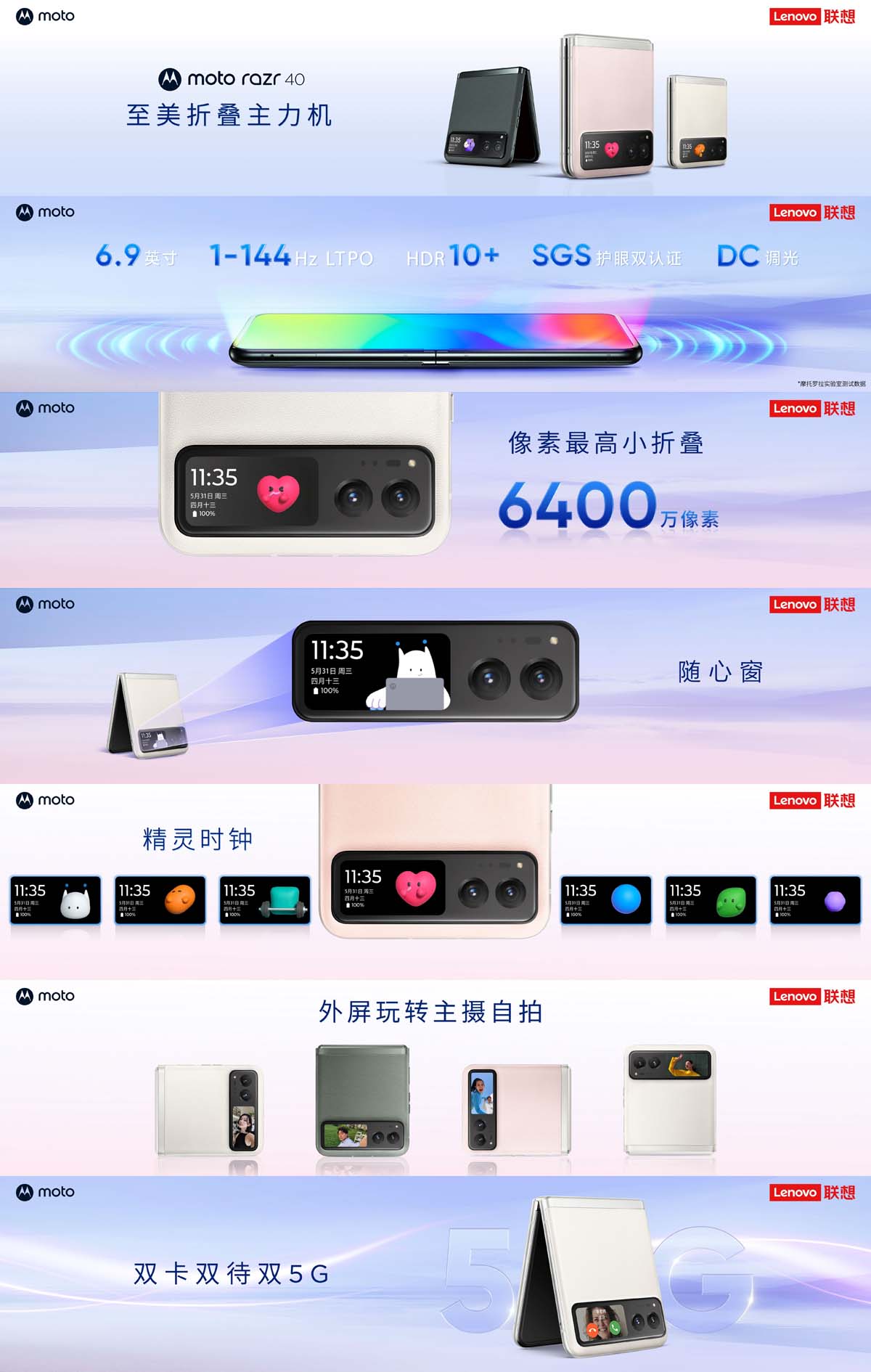 Motorola Razr 40 sở hữu màn hình OLED 6.9 inch