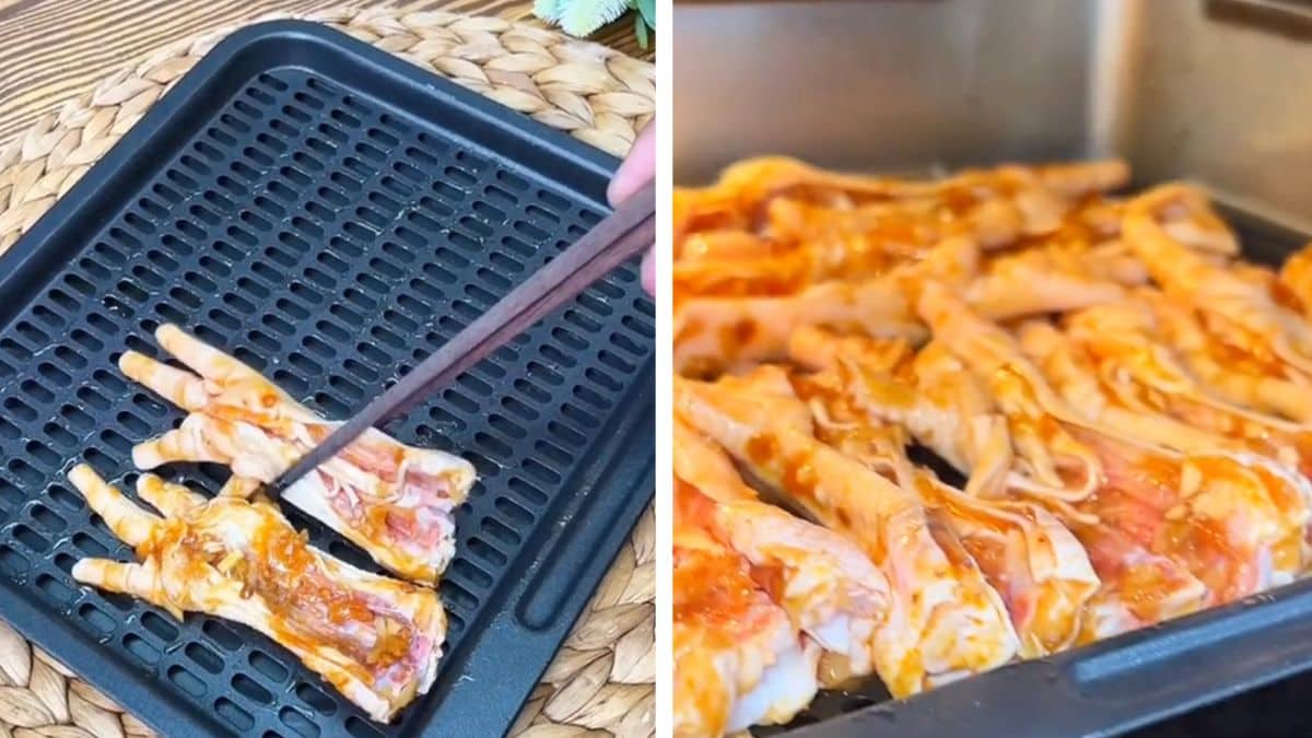 Hướng dẫn cách nướng chân gà sa tế bằng nồi chiên không dầu bước 3