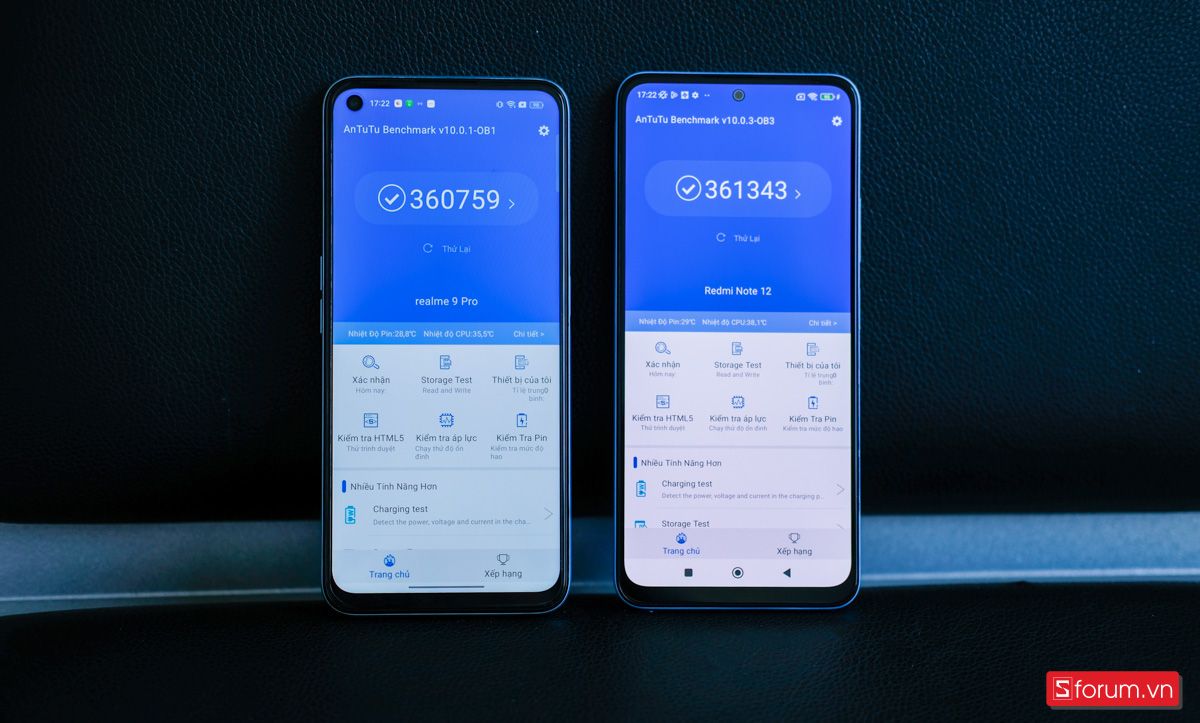 Xiaomi Redmi Note 12 và Realme 9 Pro