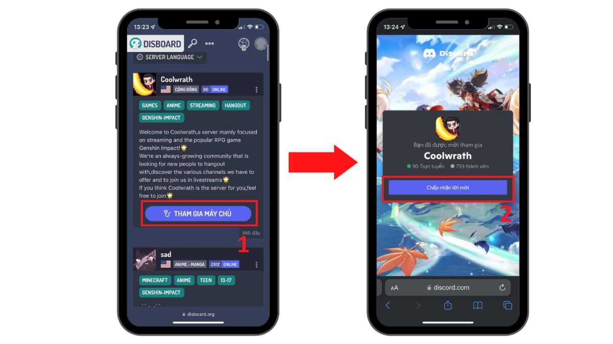 Bước 3: Cách tìm server Discord trên điện thoại