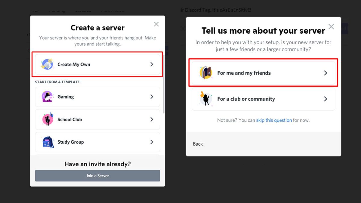 Bước 1: Cách tạo server Discord và mời bạn bè vào server