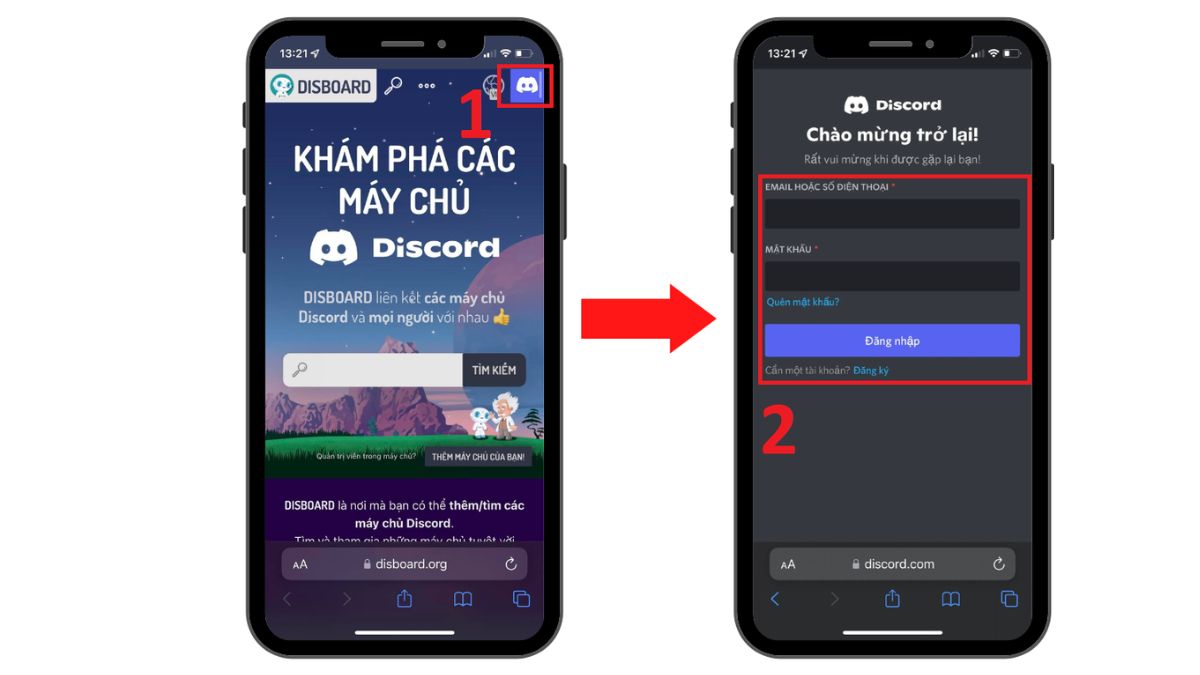 Bước 1: Cách tìm server Discord trên điện thoại