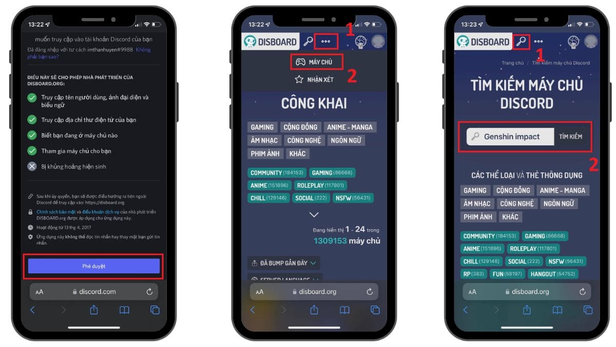 Bước 2: Cách tìm server Discord trên điện thoại