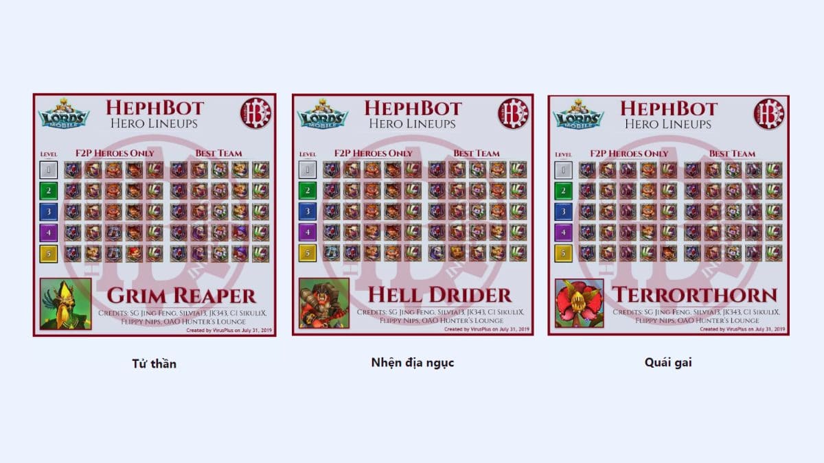 Hướng dẫn build đội hình săn quái Lords Mobile cho người mới