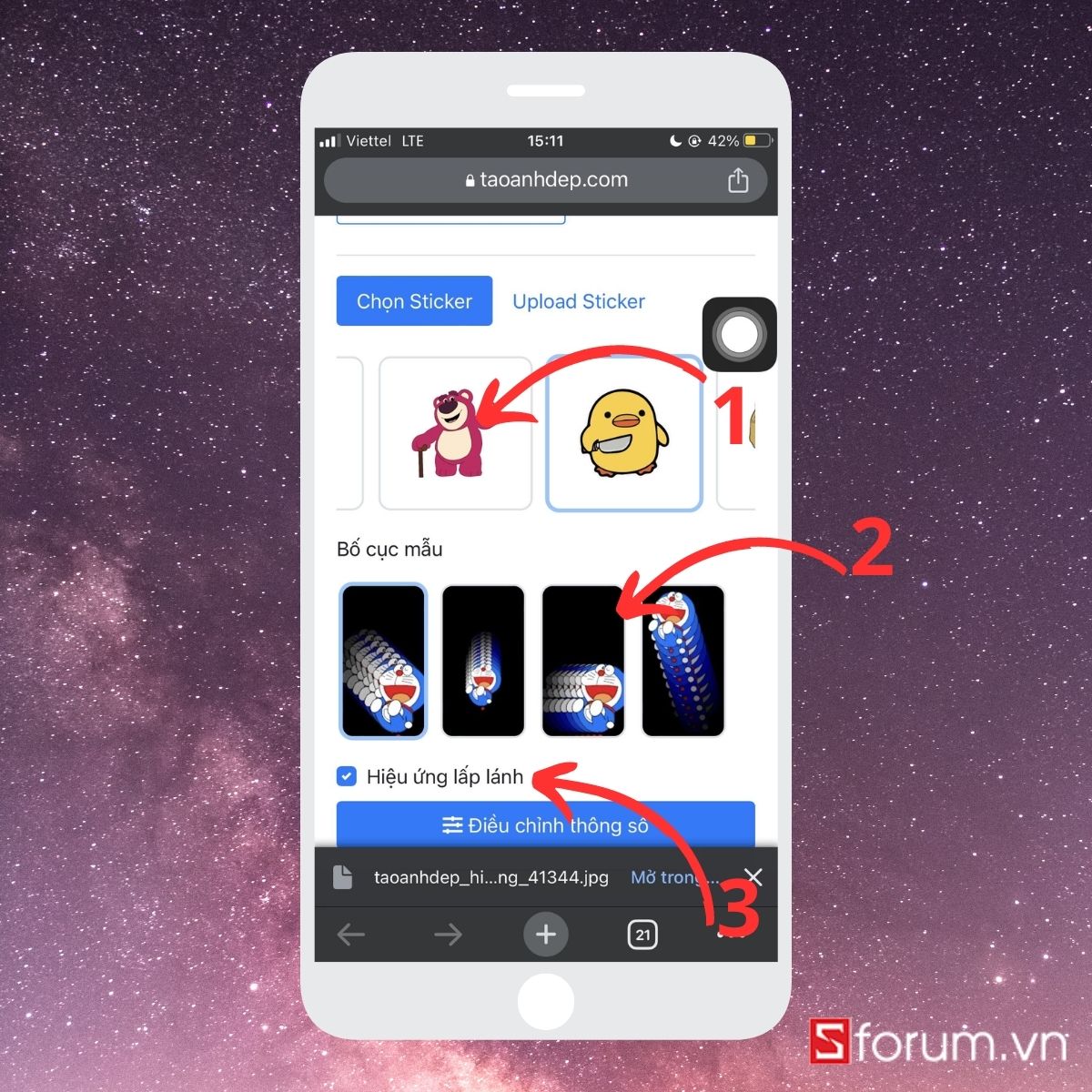 Cách tạo hình nền sticker iPhone lấp lánh- Bước 1 