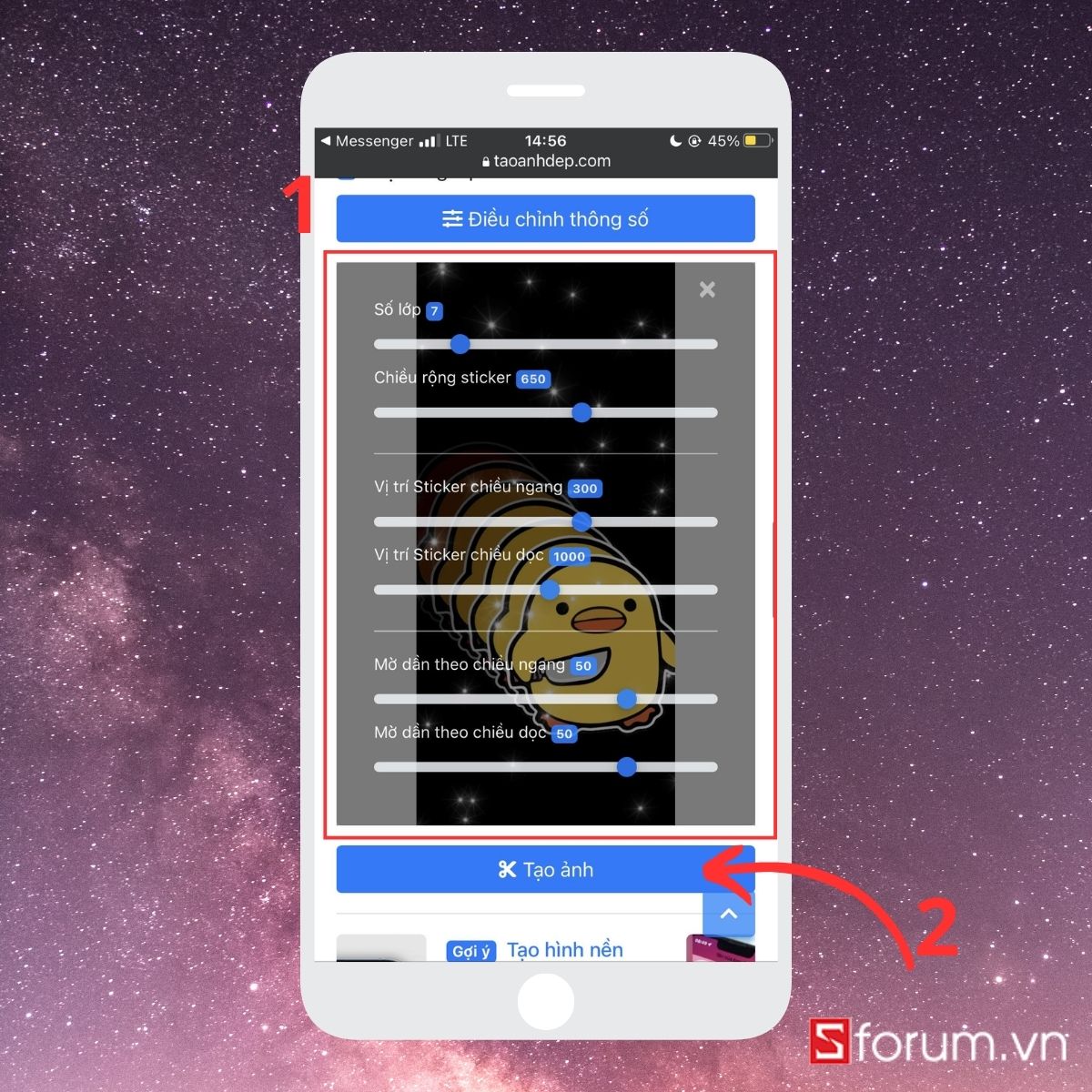Cách tạo hình nền sticker iPhone lấp lánh- Bước 2 