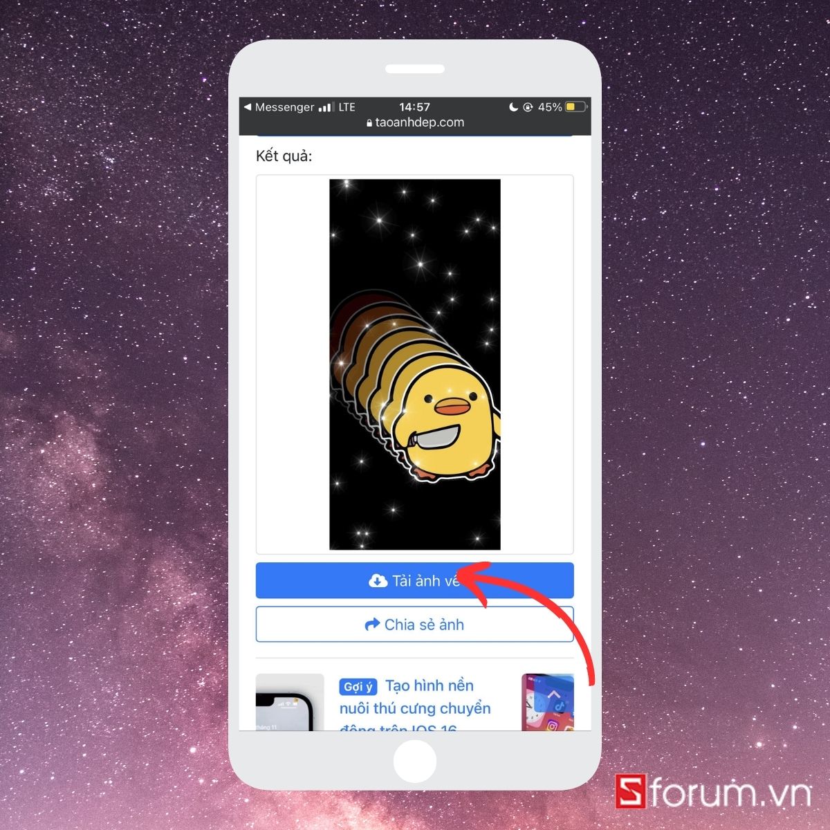 Cách tạo hình nền sticker iPhone lấp lánh- Bước 3 