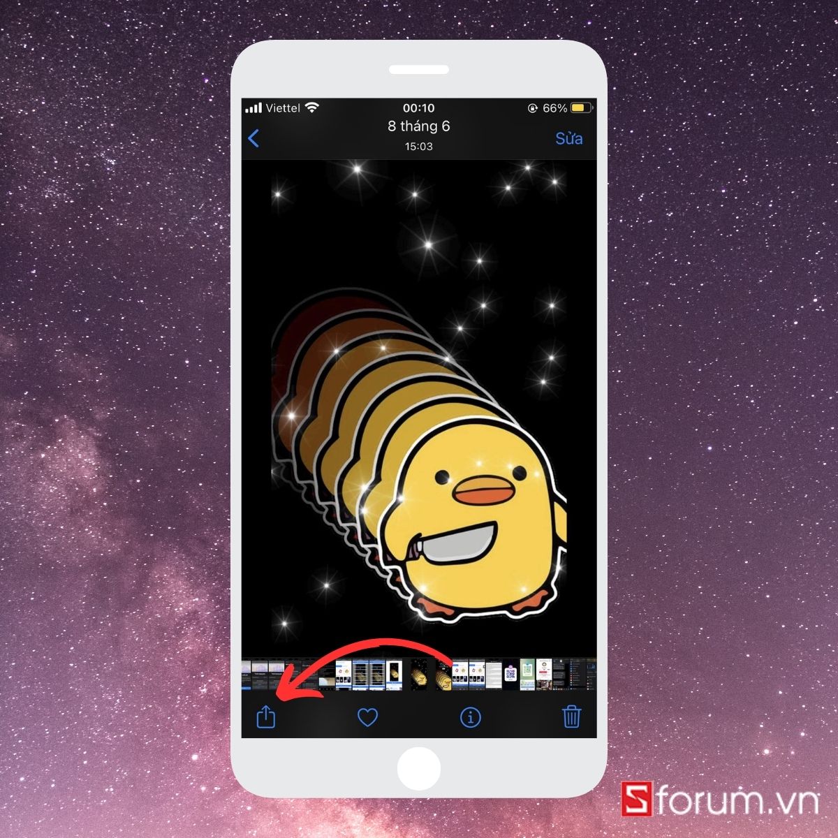 Cách tạo hình nền sticker iPhone lấp lánh- Bước 4 